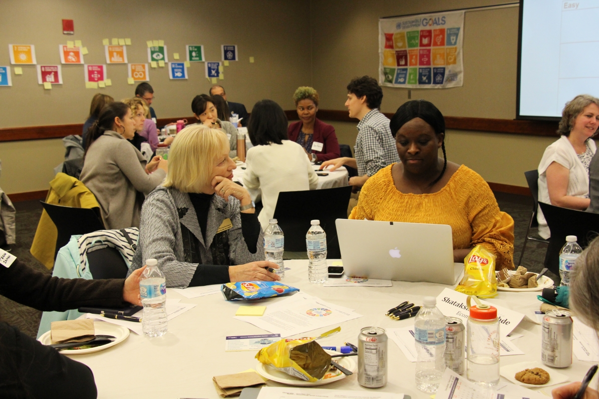 Group of people working at a table